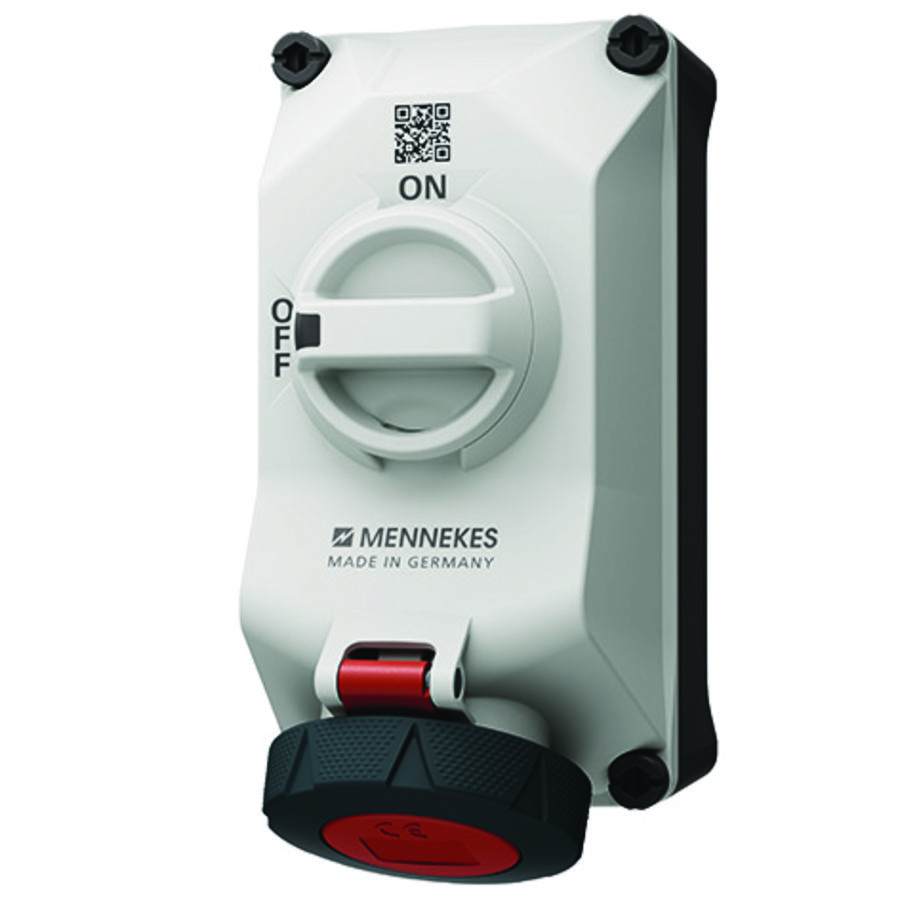 Wandcontactdoos 16A 5-polig  6H 400V IP67 DUO