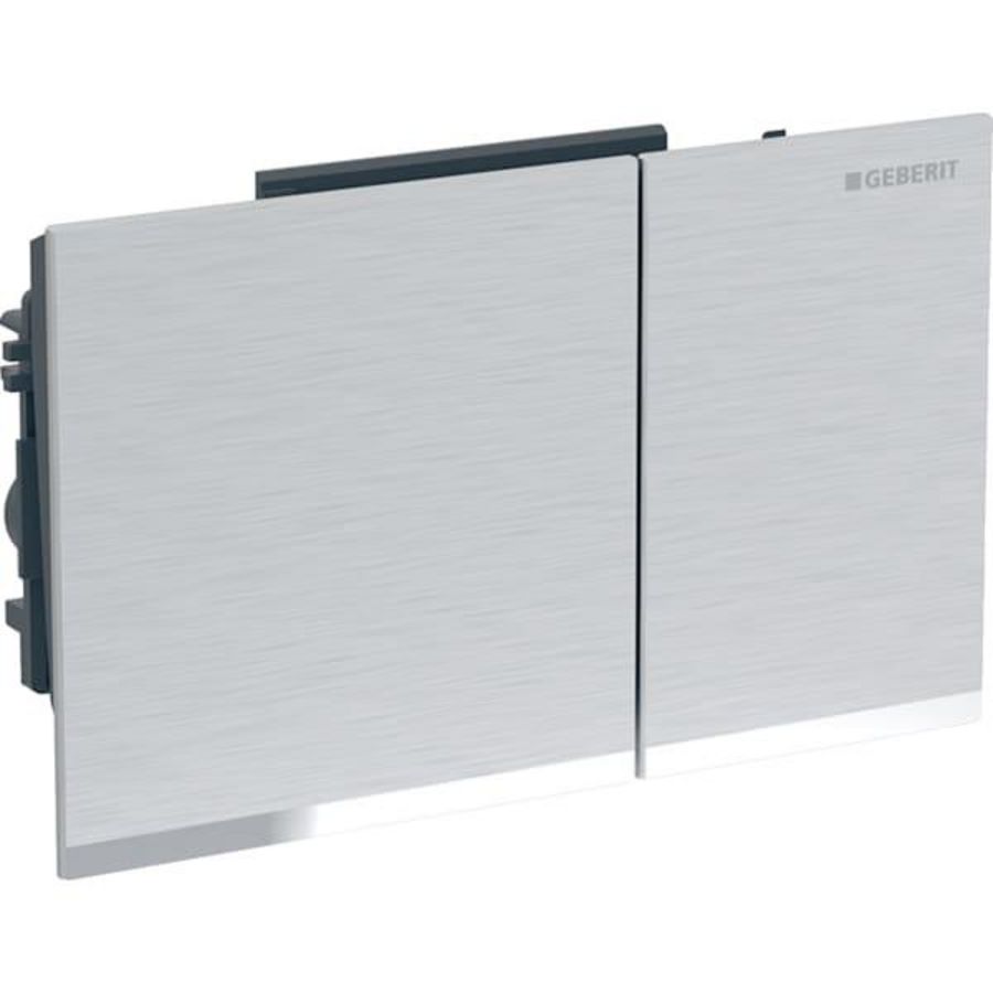 Onderdeel plaat 2-toets Sigma60 SQUARE geborsteld chroom/chroom