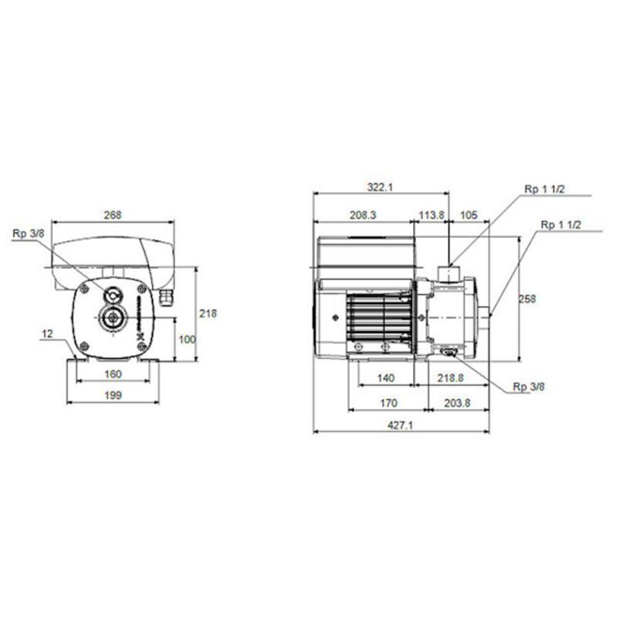 Centrifugaalpomp CME10-2 A-R-G-E-AQQE S-A-D-N 3x400V HR