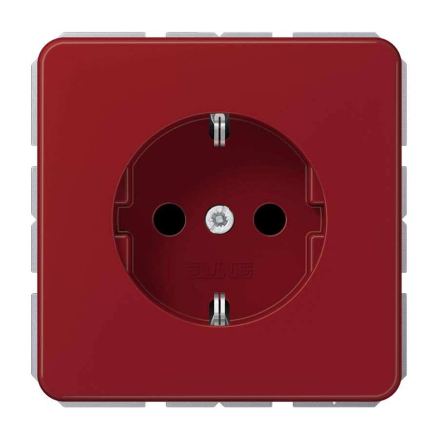 Wandcontactdoos CD500 rood besch.ct aanr.veil.slagv.