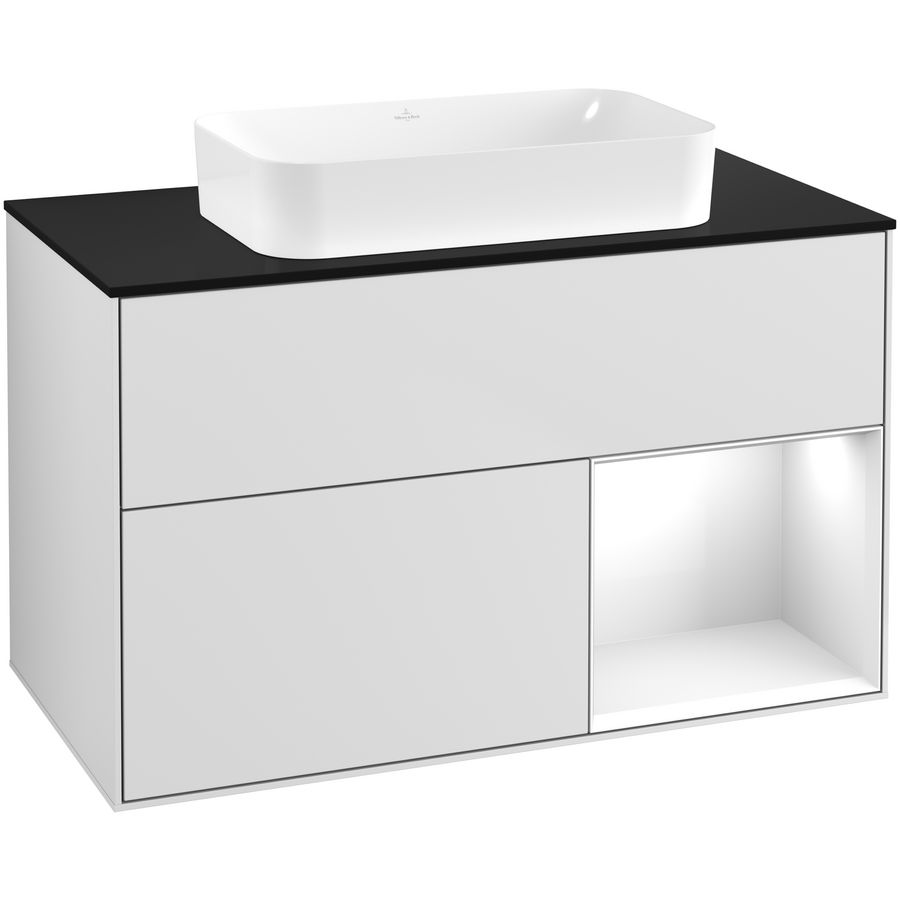 Wastafelonderkast Finion 1000x603x501mm White Matt Lacquer F662GFMT