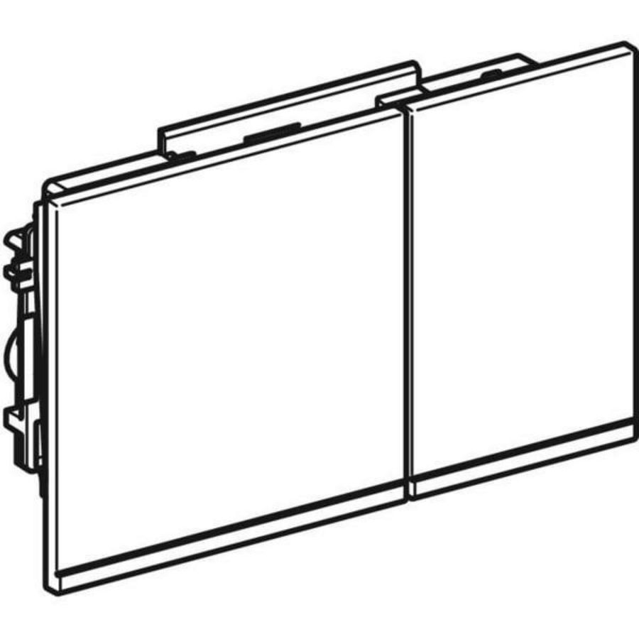 Onderdeel plaat 2-toets Sigma60 SQUARE zandgrijs/chroom