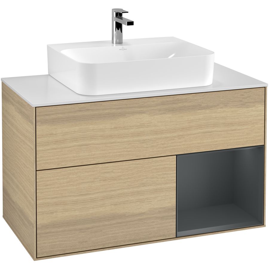 Wastafelonderkast Finion 1000x603x501mm Oak Veneer F121HGPC