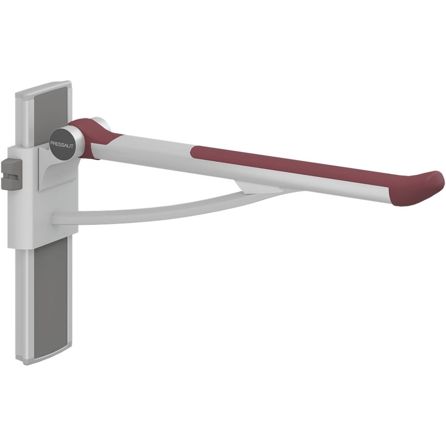 Toiletsteun wandmontage bediening links 700mm PLUS rood