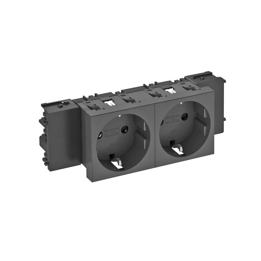 Contactdoos 2-vdg 0gr moduul-45 zijaans. 250V 10/16A 6120370