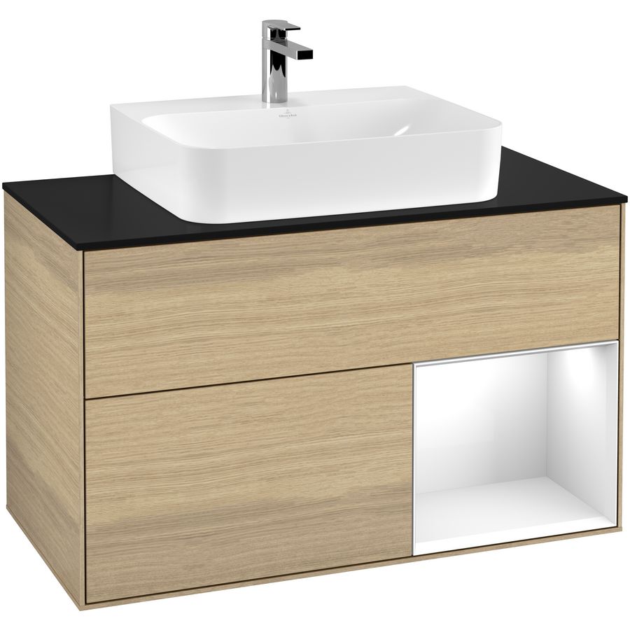 Wastafelonderkast Finion 1000x603x501mm Oak Veneer F122GFPC