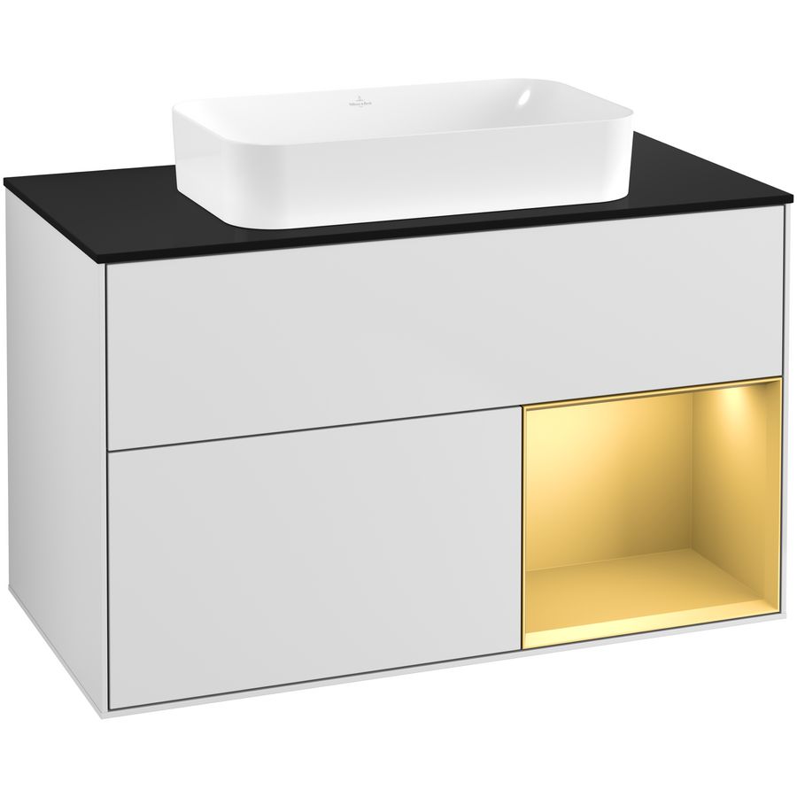 Wastafelonderkast Finion 1000x603x501mm White Matt Lacquer F662HFMT