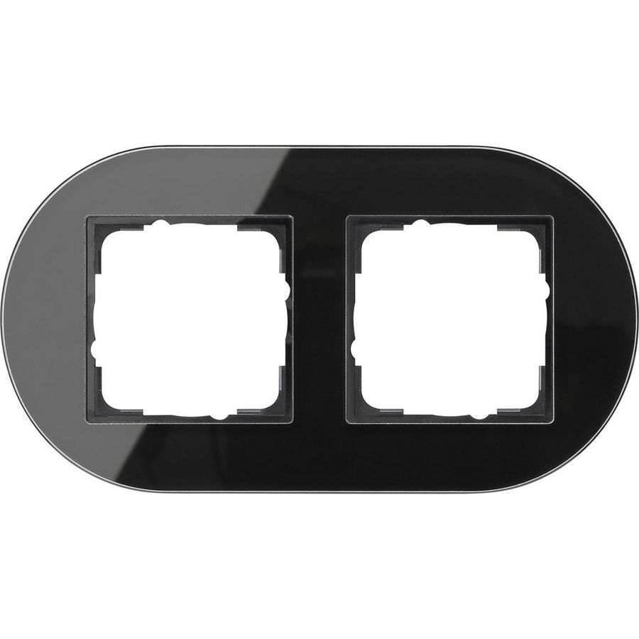 Afdekraam 2-v Gira Studio gl.zwart