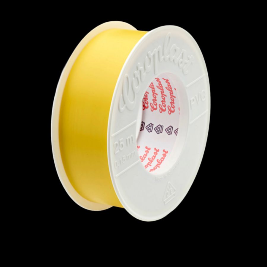 Rol a 10m. pvc isolatietape 15mm type 302 VDE geel