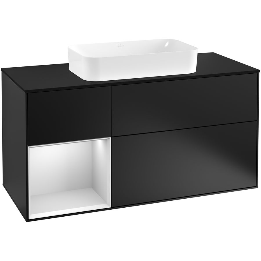 Wastafelonderkast Finion 1200x603x501mm Black Matt Lacquer G292MTPD