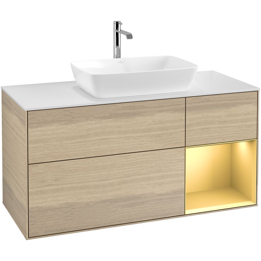 Wastafelonderkast Finion 1200x603x501mm Oak Veneer G831HFPC