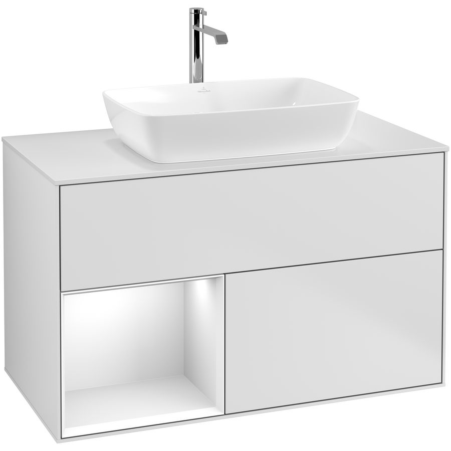 Wastafelonderkast Finion 1000x603x501mm White Matt Lacquer F771GFMT