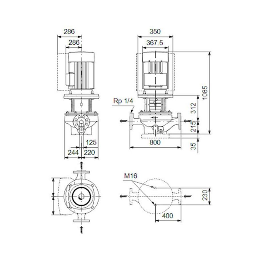 Inlinepomp TP 125-300/4-A-F-A-BQQE 400D 50HZ