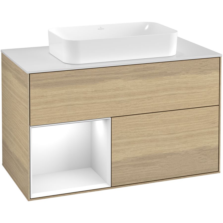 Wastafelonderkast Finion 1000x603x501mm Oak Veneer F241GFPC