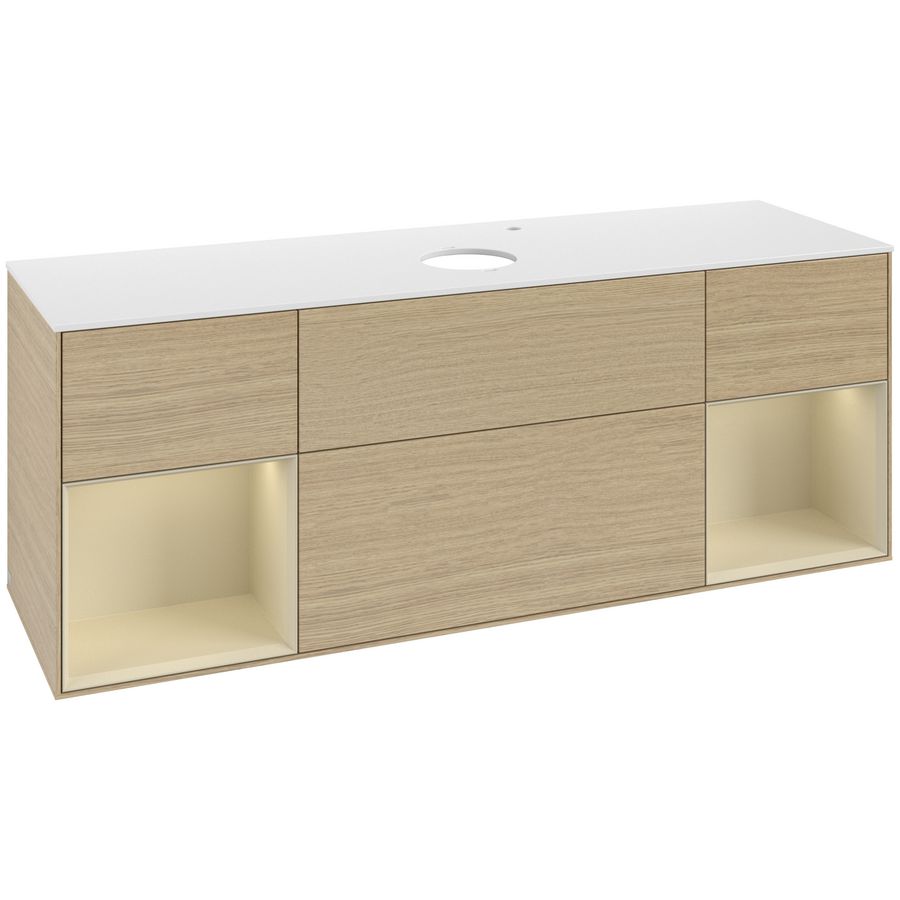 Wastafelonderkast Finion 1600x603x501mm Oak Veneer G981HJPC