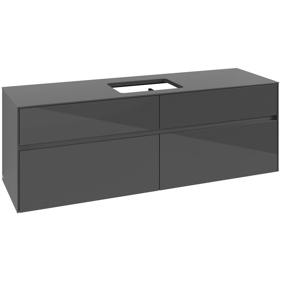 Wastafelonderkast Collaro 1600x548x500mm Glossy Grey C12000FP
