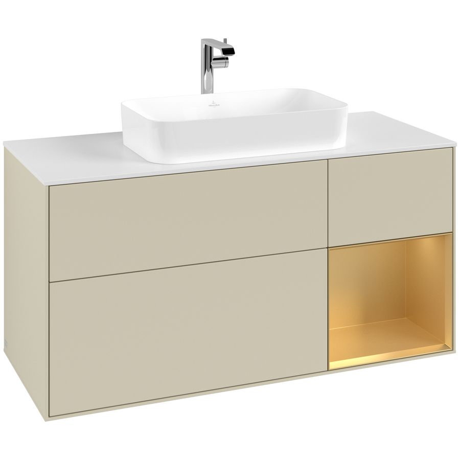 Wastafelonderkast Finion 1200x603x501mm S.Grey Matt Lacquer F301HFHJ