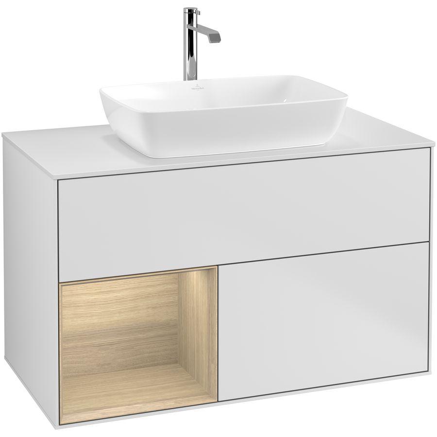 Wastafelonderkast Finion 1000x603x501mm White Matt Lacquer F771PCMT