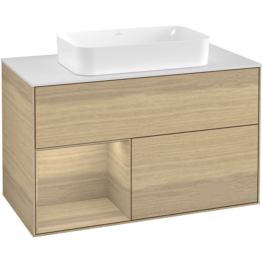 Wastafelonderkast Finion 1000x603x501mm Oak Veneer F241PCPC