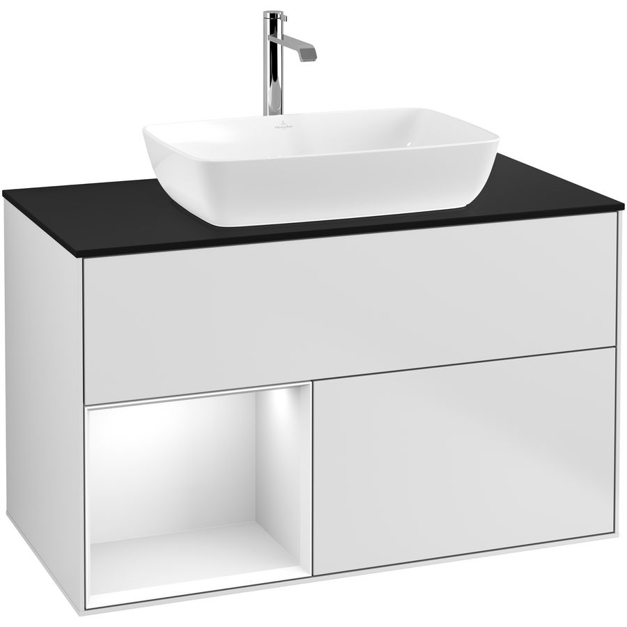 Wastafelonderkast Finion 1000x603x501mm White Matt Lacquer F772GFMT