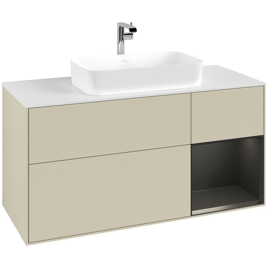Wastafelonderkast Finion 1200x603x501mm S.Grey Matt Lacquer F301PDHJ