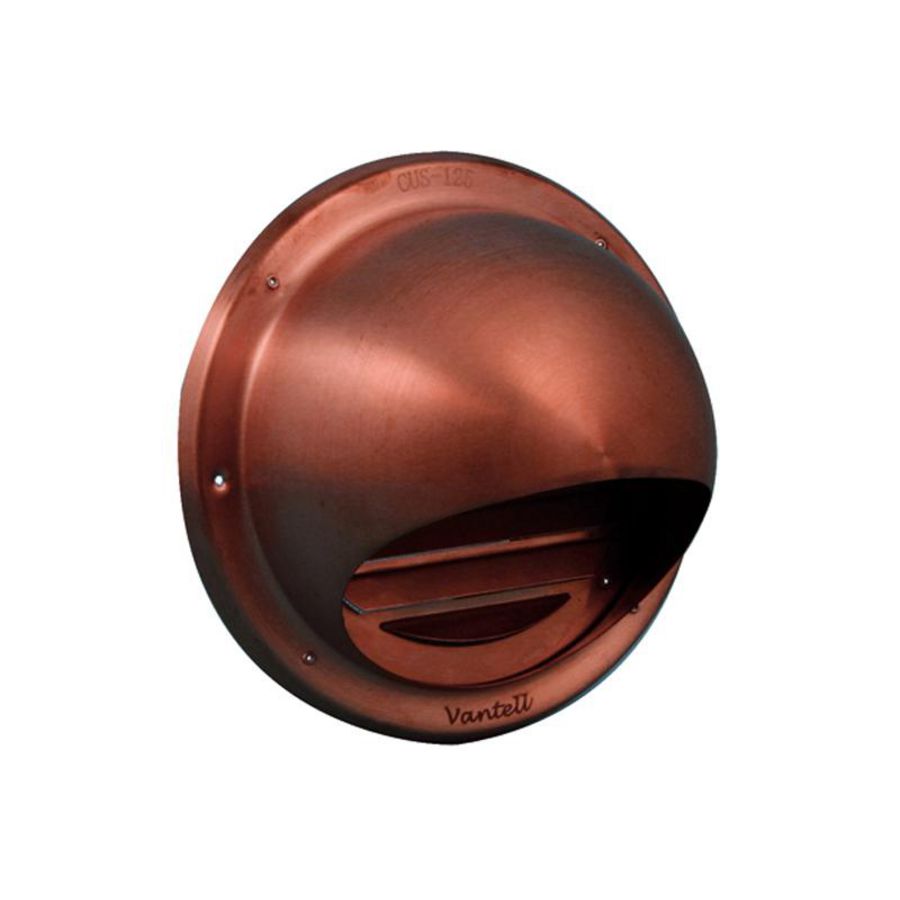 RVS buitenrooster bol model gaas Ø125mm roodkoper