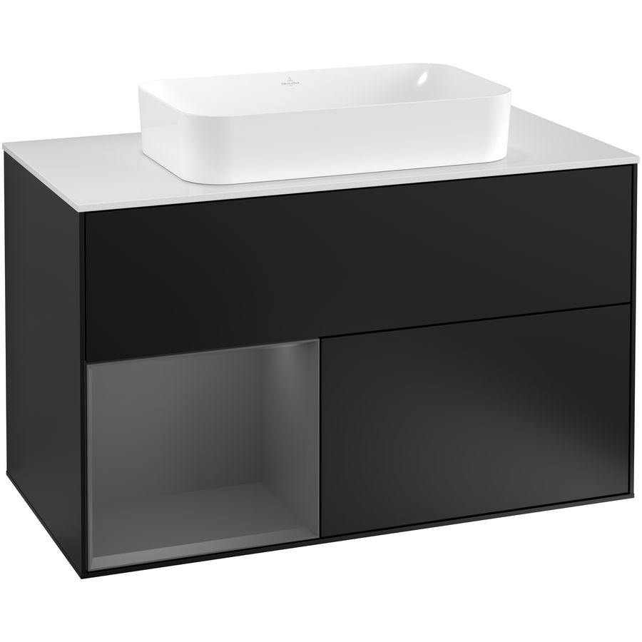 Wastafelonderkast Finion 1000x603x501mm Black Matt Lacquer G241GKPD