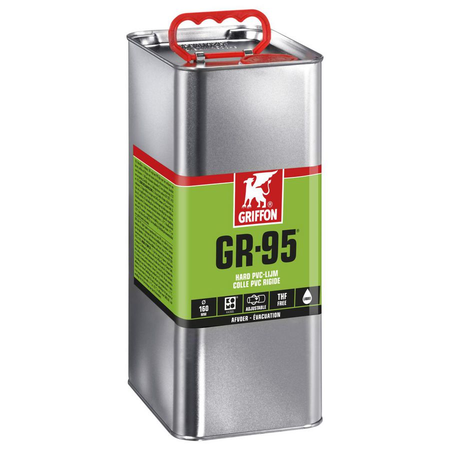 Hard PVC-lijm GR-95 (nastelbaar) KOMO blik a 5ltr.