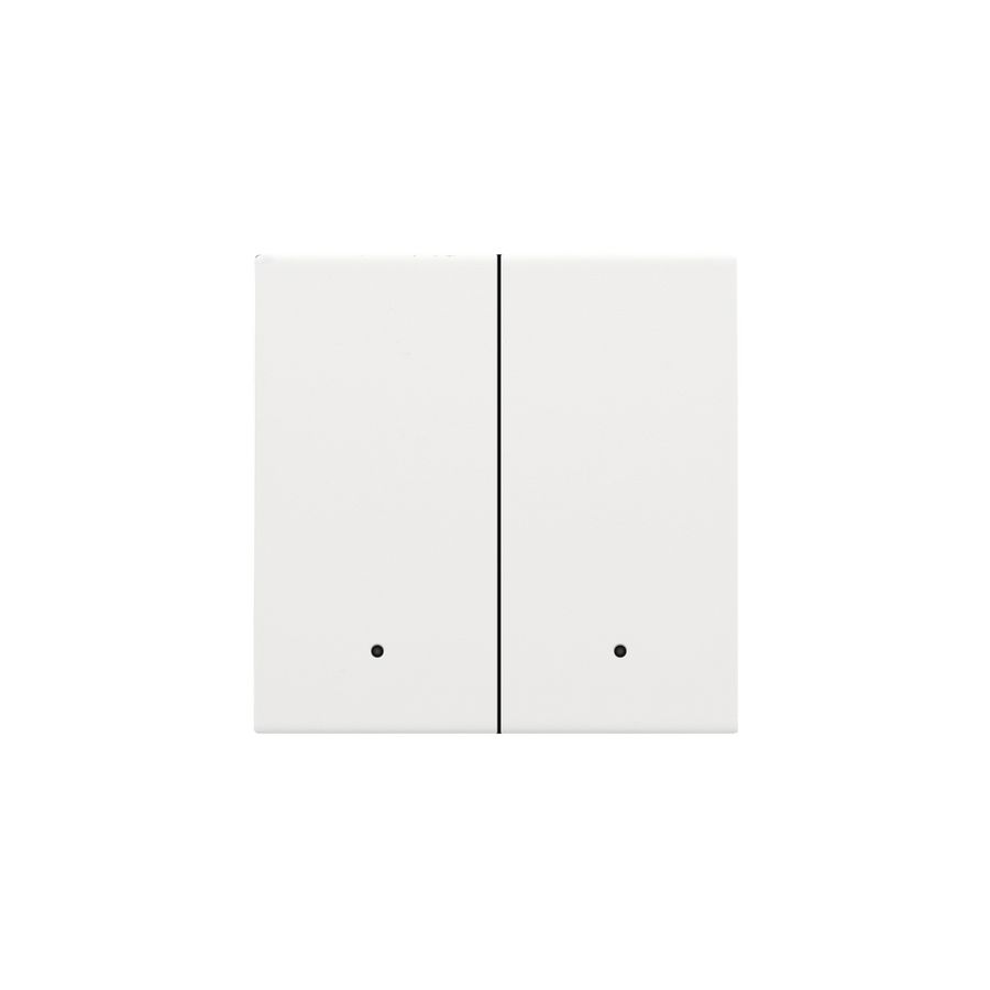 Afwerkingsset lens dubbele elektr. schakelaar/knop white c.