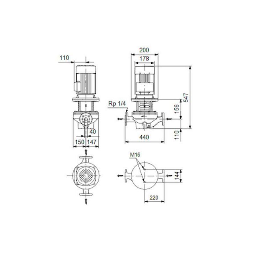 Inlinepomp TP 40-110/4-A-F-A-BQQE 400Y 50HZ