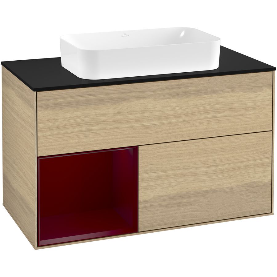 Wastafelonderkast Finion 1000x603x501mm Oak Veneer F242HBPC