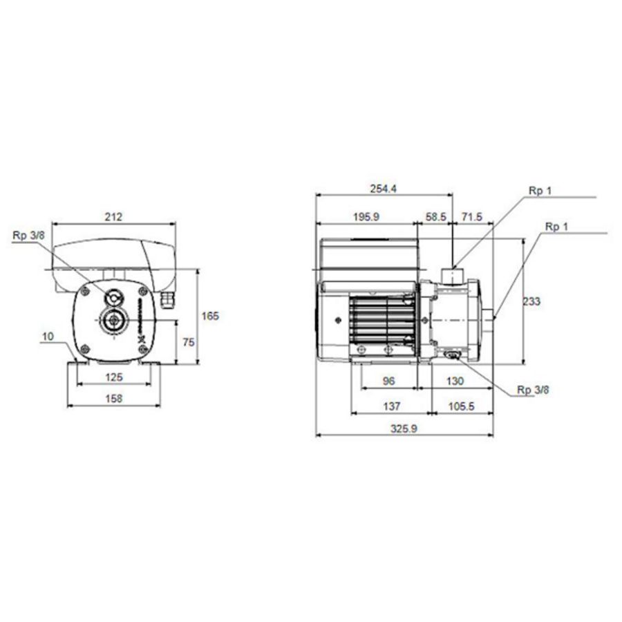 Centrifugaalpomp CME3-2 A-R-I-E-AQQE U-A-D-N 1x230V HR