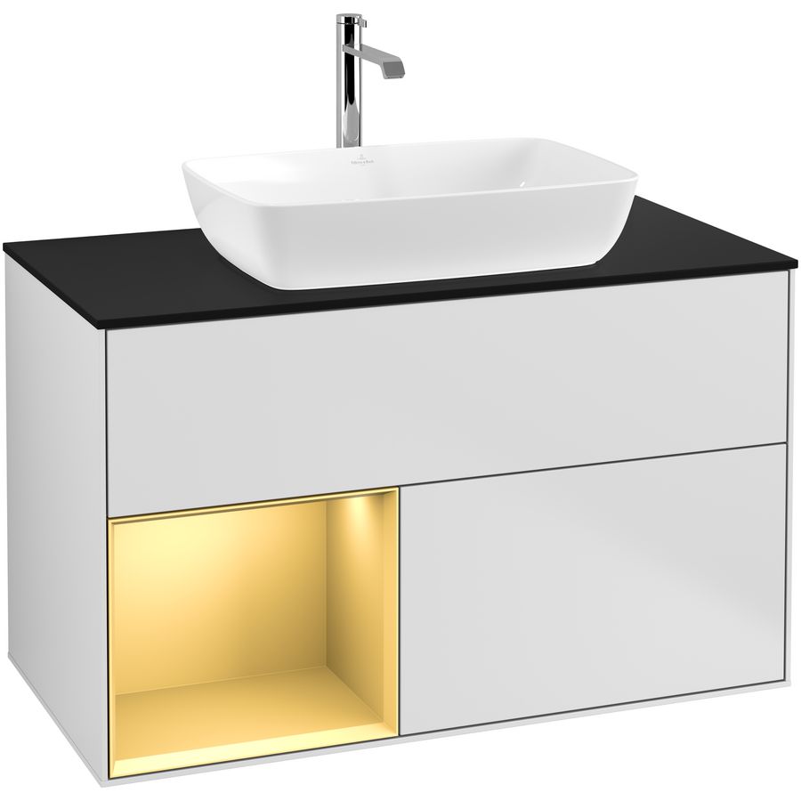 Wastafelonderkast Finion 1000x603x501mm White Matt Lacquer F772HFMT