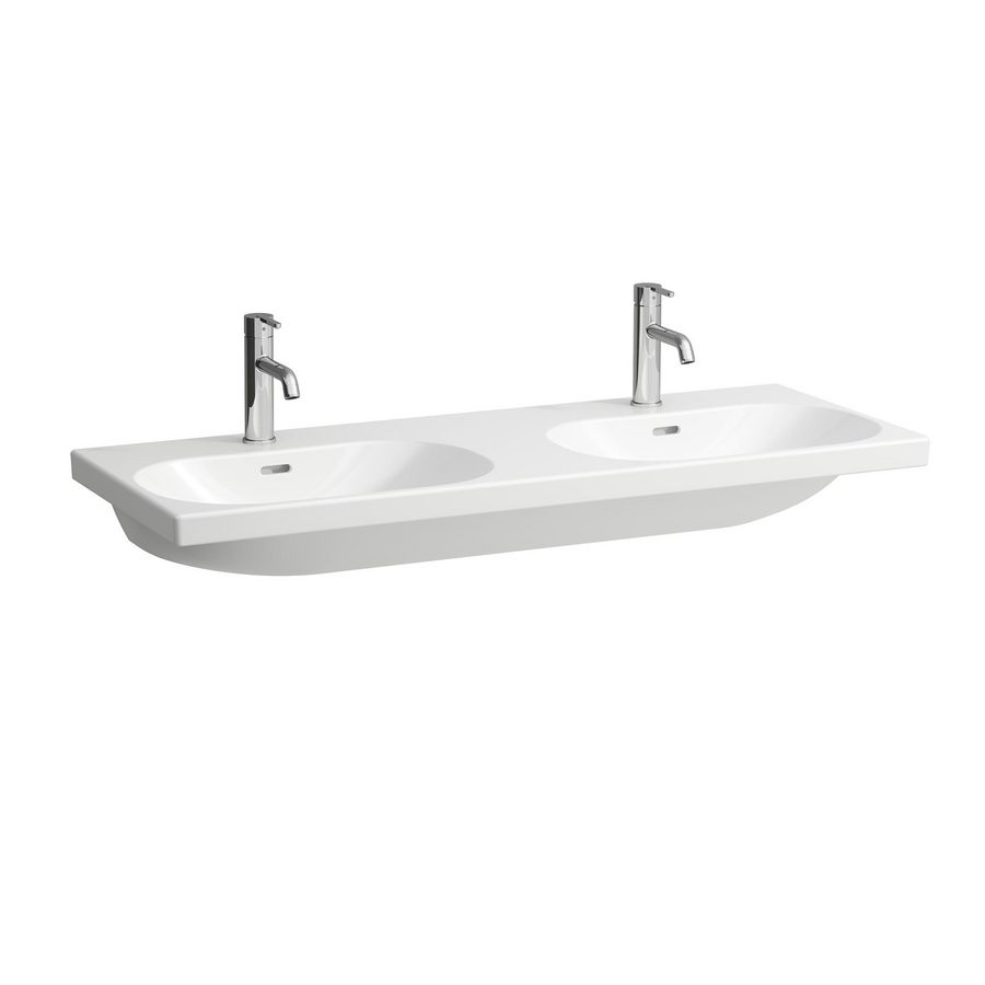 Dubbele wastafel + kraangat + overloop LUA H8140814001041