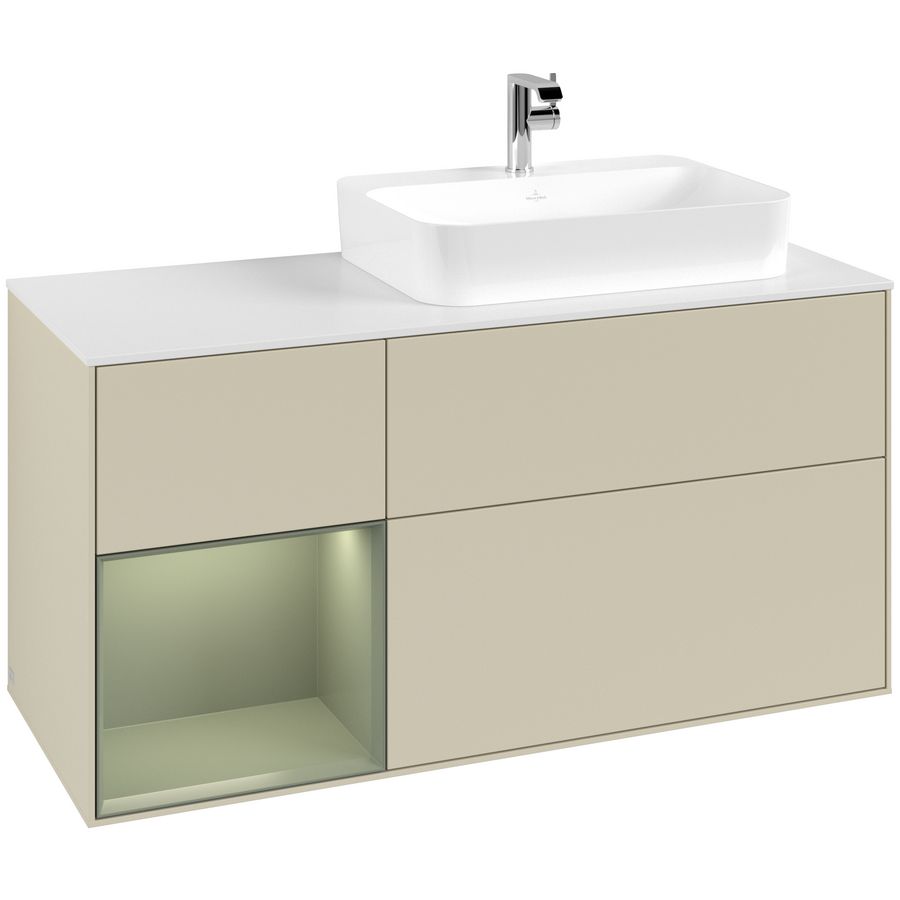 Wastafelonderkast Finion 1200x603x501mm S.Grey Matt Lacquer F391GMHJ