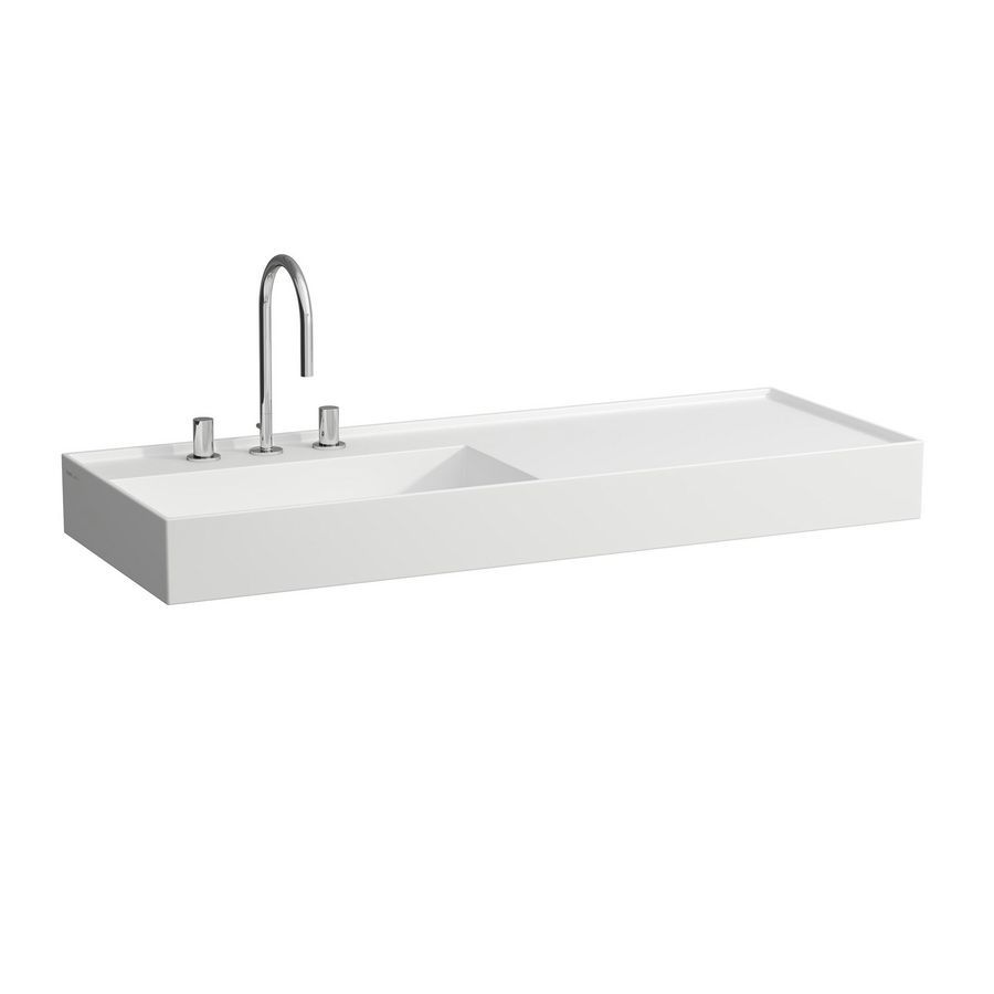 Wastafel Asymmetrische Rechts 120X46 mat wit