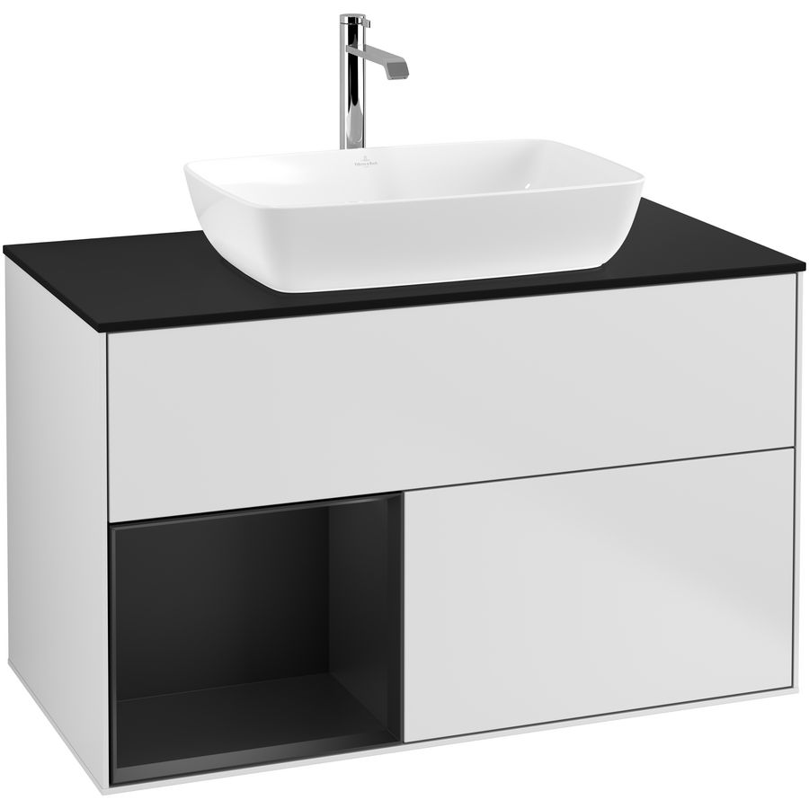 Wastafelonderkast Finion 1000x603x501mm White Matt Lacquer F772PDMT