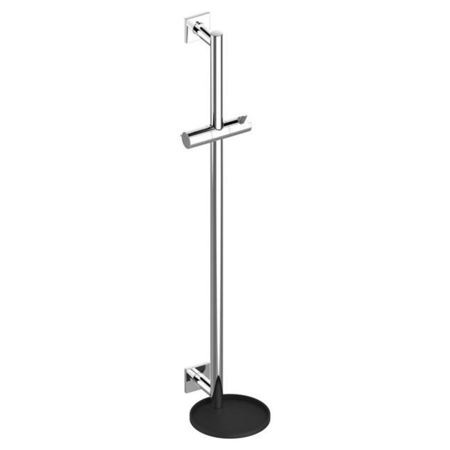 Douchestang glijstang/kantig 855mm verchrd/zwartgrijs