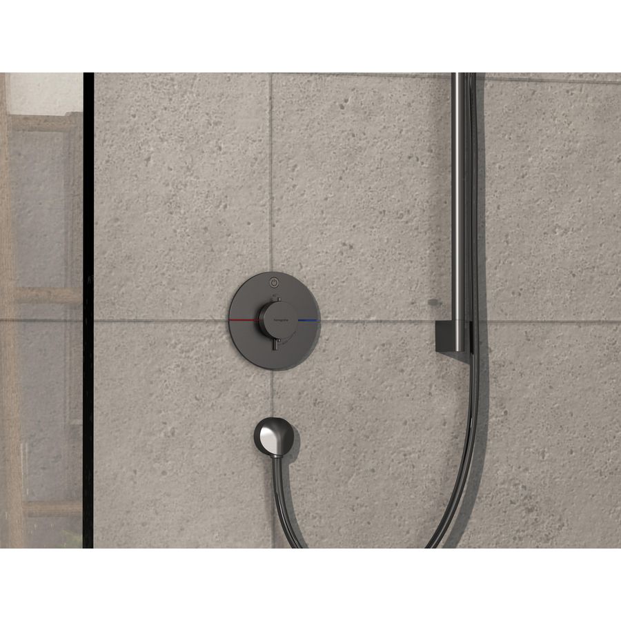 ShowerSelect Comfort S thermostaat afbouwdeel tbv inbouw voor 1 functie Brushed Black Chrome