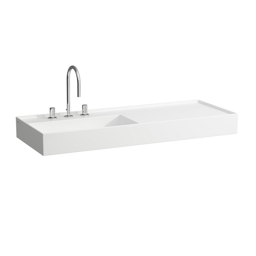 Wastafel afleg rechts 1200x460mm met kr.gat z. overl. wit