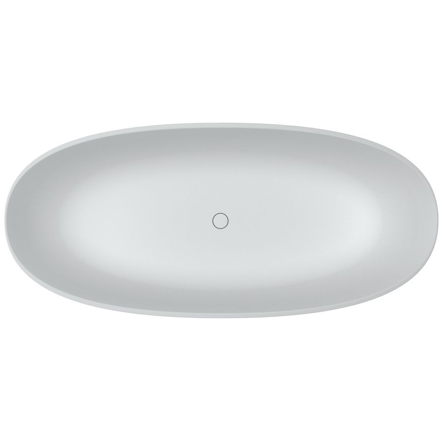 Vrijstaand ligbad Oval 160x72cm mat wit solid surface incl. sifon