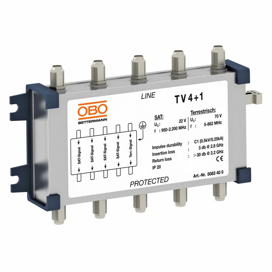 Overspanningsbeveiliging voor antennesystemen 70V