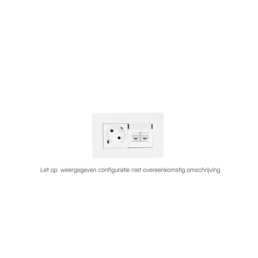 EVIA 1x 230V RA 2x CAT6 1m GST o.g. zwart RAL9017