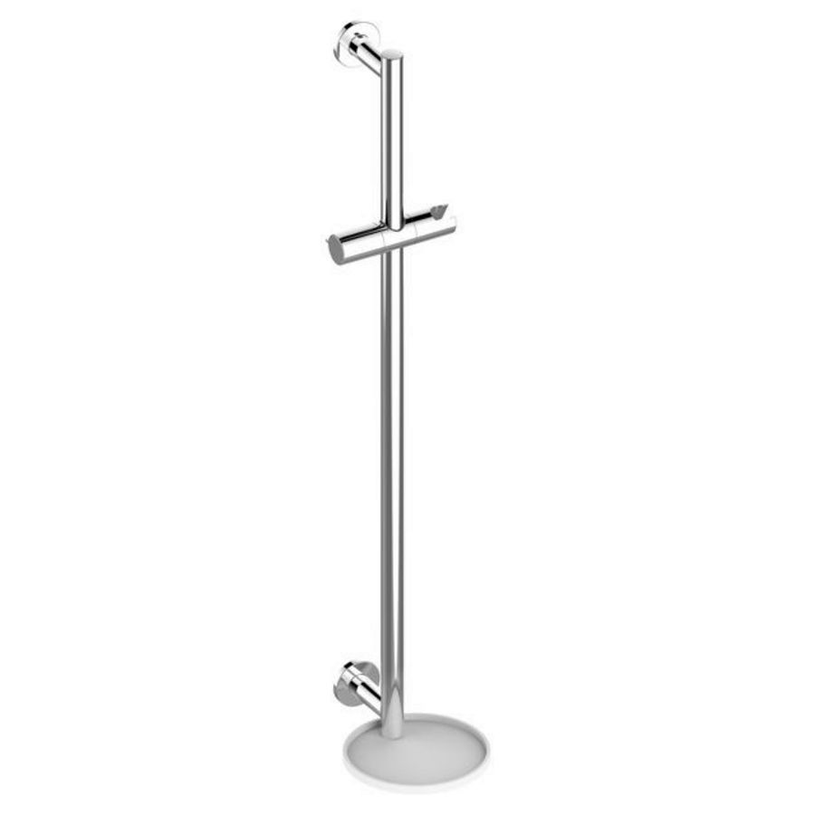 Douchestang glijstang/rond 855mm verchrd/wit
