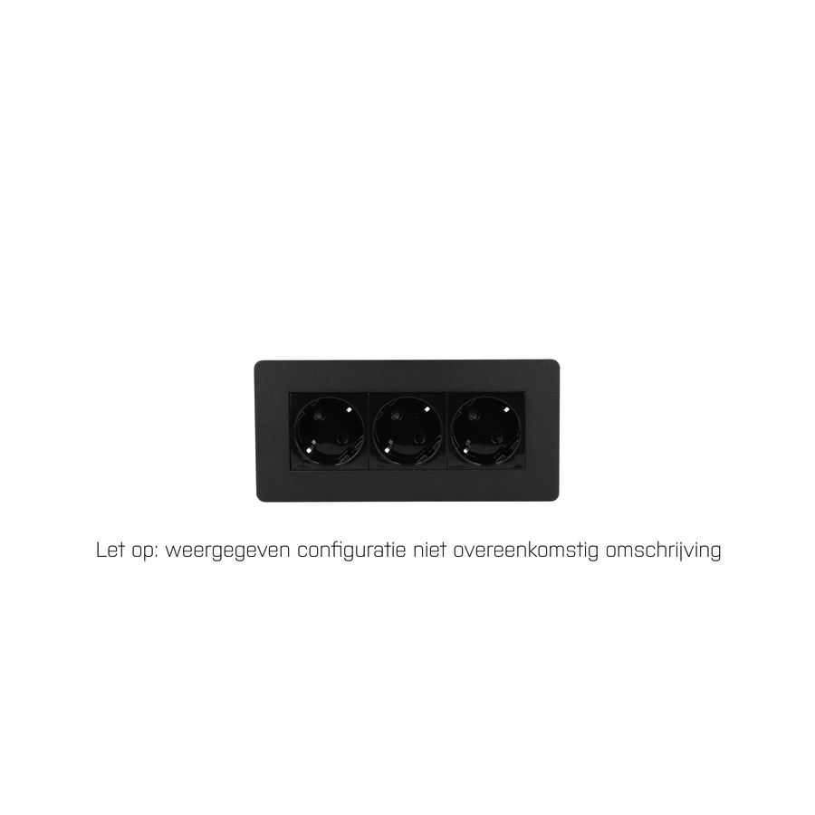 EVIA 1x 230V RA 2x USB C chrgr 1m GST o.g. zwart RAL9017