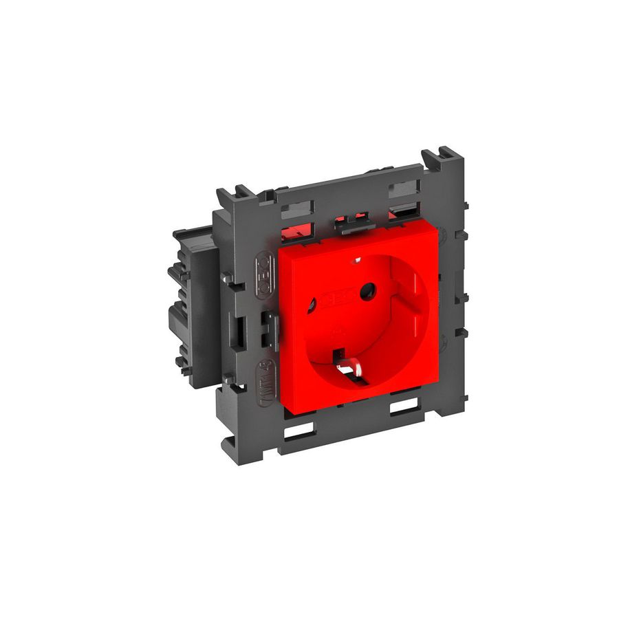 Contactdoos 1-vdg 0gr moduul-45 zijaans. 250V 10/16A 6120418