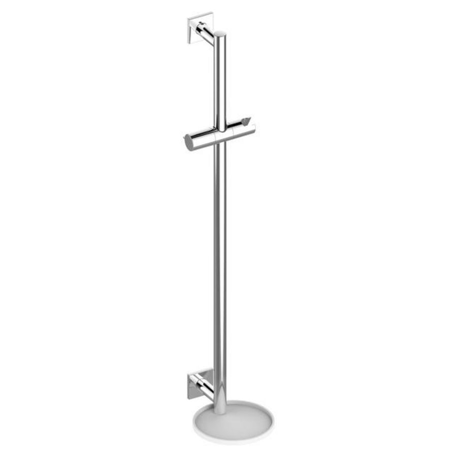 Douchestang glijstang/kantig 855mm verchrd/wit