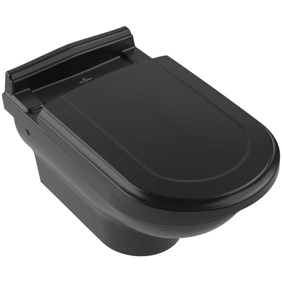 Wandcloset diepspoel Hommage 370x600mm Pure Black CeramicPlus (excl. zitting)