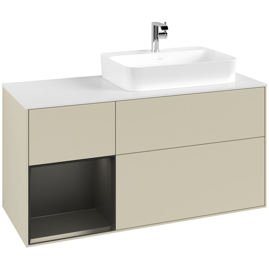Wastafelonderkast Finion 1200x603x501mm S.Grey Matt Lacquer F391PDHJ