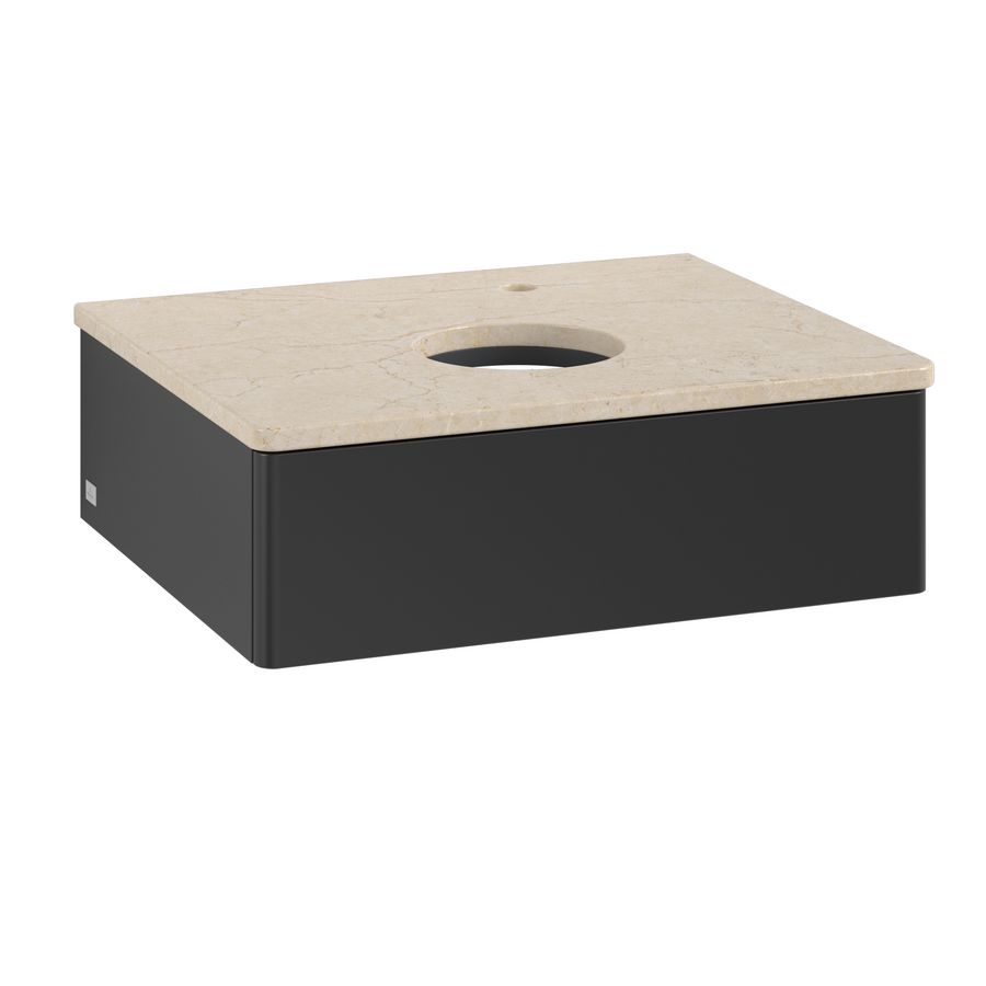 Wastafelonderkast Antao 600x190x500mm Black Matt Lacquer K07053PD